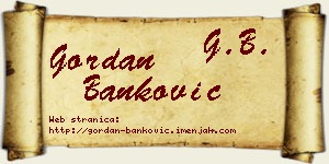 Gordan Banković vizit kartica